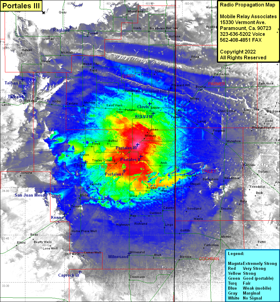 heat map radio coverage Portales III